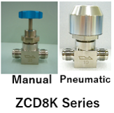 Zero volume valves supporting 250°C